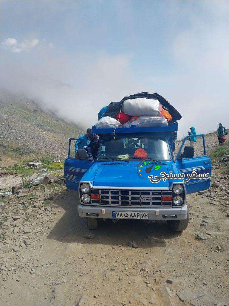 سرویس دهی با پاترول چهار درب و نیسان وانت به هسارچال قله علم کوه در مازندران